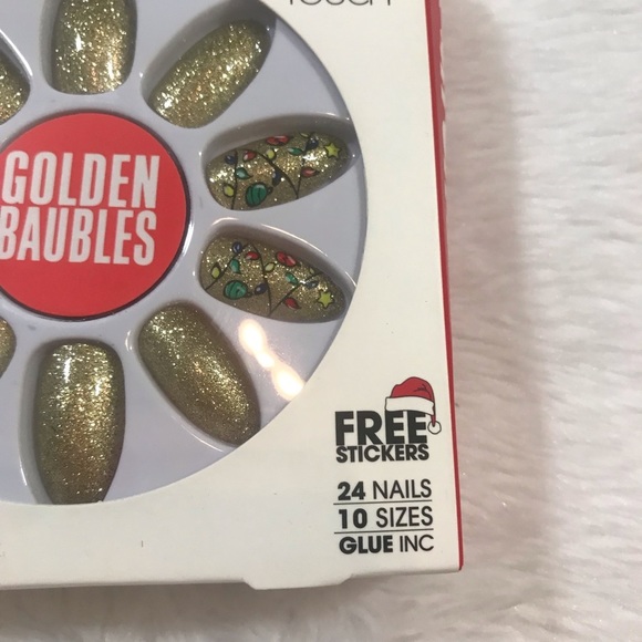 NEW ELEGANT TOUCH GOLDEN BAUBLES CHRISTMAS NAILS - Picture 8 of 10